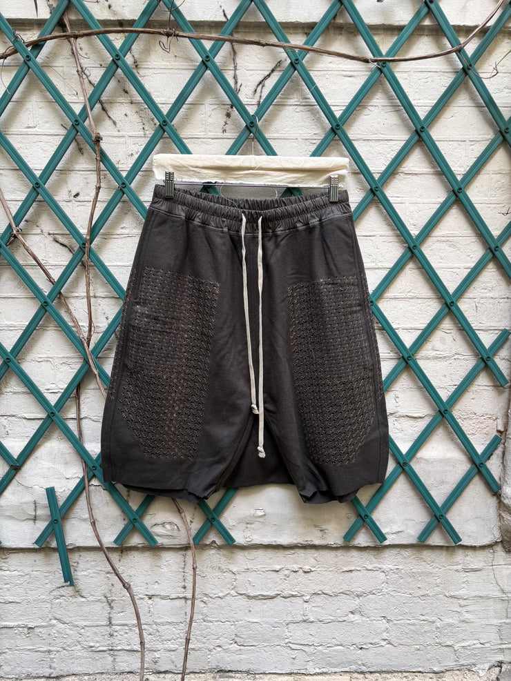 (New Arrival) RICK OWENS - FW15 "SPHINX" Virgin wool Pod shorts with sequins details