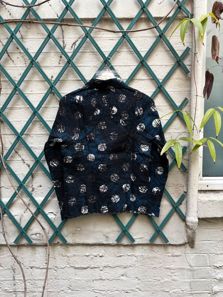(New arrival) UNDERCOVER - FW03 « Paper Doll » Cotton overshirt with scribbled polka dot pattern
