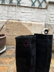 (New Arrival) A.F VANDEVORST - High leather boots with suede parts