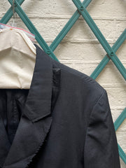 (New Arrival) YOHJI YAMAMOTO POUR HOMME - SS11 Gabardine wool double breasted jacket with removable silk collar panels (runway)