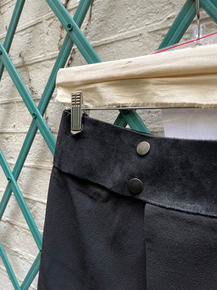 (New Arrival) RICK OWENS - FW10 « GLEAM » Wool blend skirt with thick leather waist