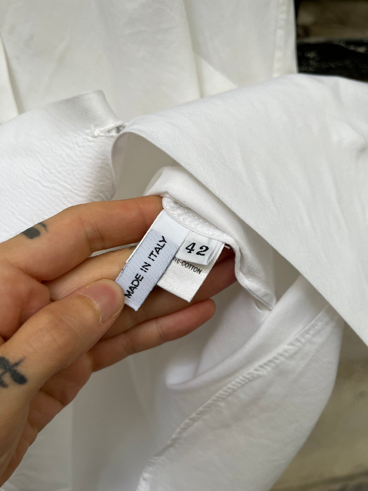(New Arrival) OLIVIER THEYSKENS - Early 2000’s Sleeveless cotton shirt with satin details
