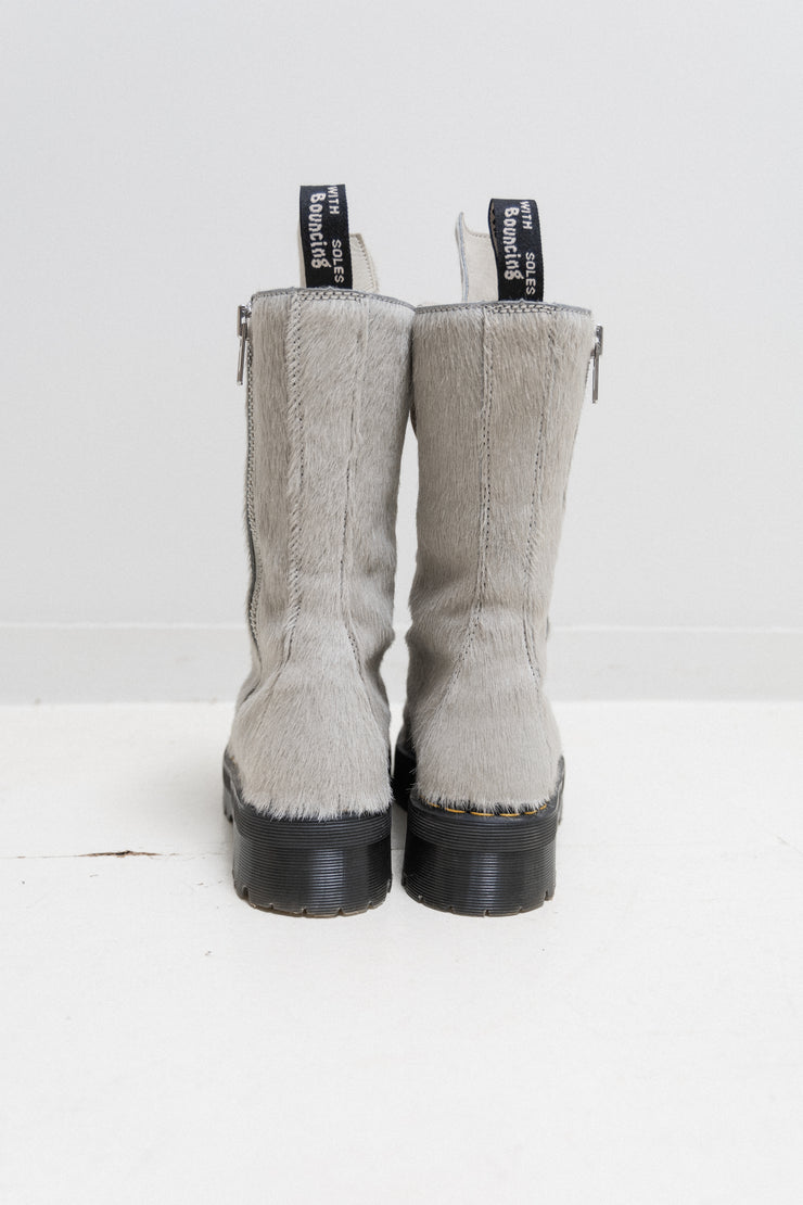 RICK OWENS X DR. MARTENS - 2022 "1918" Platforms hair-on boots (calf hair)