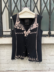 (New Arrival) UNDERCOVER - FW03 "Paper Doll" Printed wool vest with snap buttons