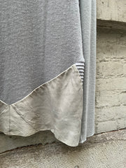 (New Arrival) RICK OWENS - FW09 « CRUST » Ash grey cashmere and silk sweater with lamb leather panels