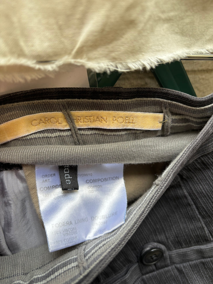 (New Arrival) CAROL CHRISTIAN POELL - FW02-03 Pinstripe cotton pants with curved pockets