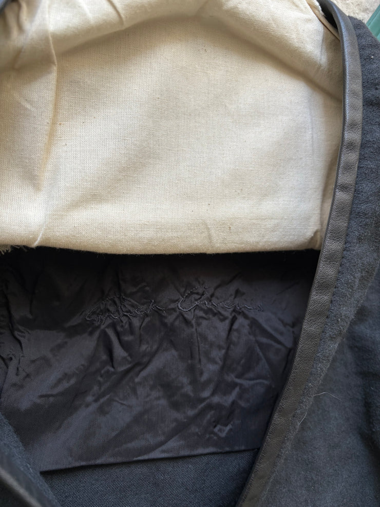 (New Arrival) RICK OWENS - SS12 "NASKA" Silk and cotton draped vest with calf leather details