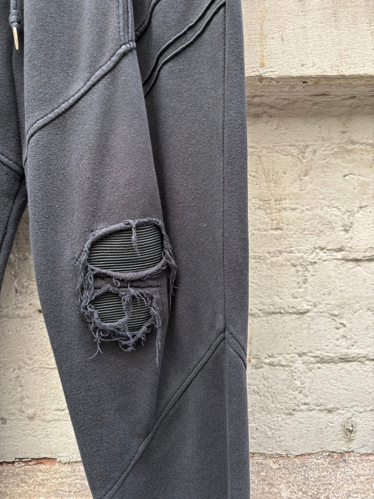 (New Arrival) 14TH ADDICTION - Wide cotton joggers with biker patches