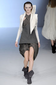 RICK OWENS - SS10 « RELEASE » Textured silk cutout top with thick cotton panel (runway)