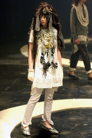 (New Arrival) UNDERCOVER - FW04 « But Beautiful » Grey cotton pants with floral lining (runway)