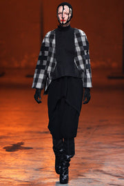 RICK OWENS - FW12 "MOUNTAIN" Wool and cashmere checkered pillar skirt