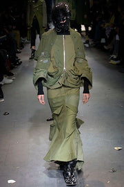 JUNYA WATANABE - FW06 Military cotton draped skirt with zippers and pocket details