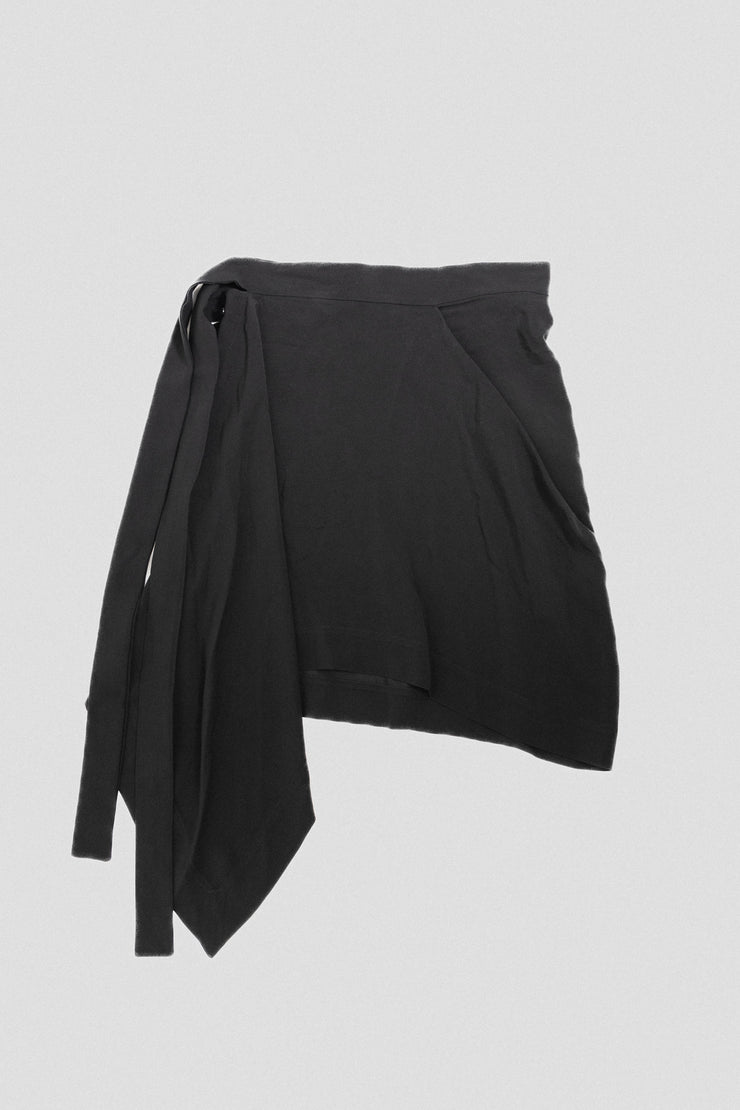 RICK OWENS - FW13 "PLINTH" Short skirt with side buttoning and waist straps