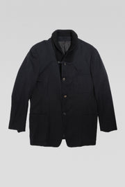 YOHJI YAMAMOTO Y'S FOR MEN - Button up gabardine jacket with a knitted collar (90's)