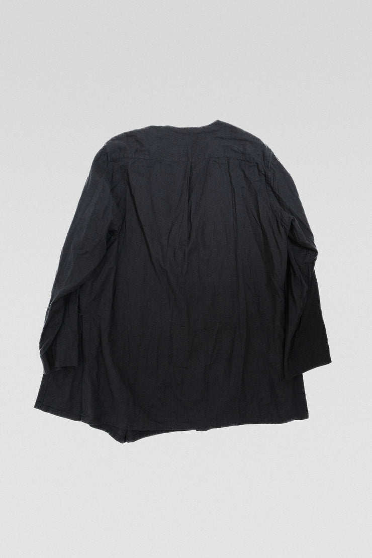 YOHJI YAMAMOTO POUR HOMME - SS18 Cotton blouse with a folded lapel