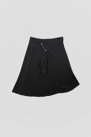 A.F VANDEVORST - FW05 Midi skirt with raw cut edges and safety pin detail (runway)