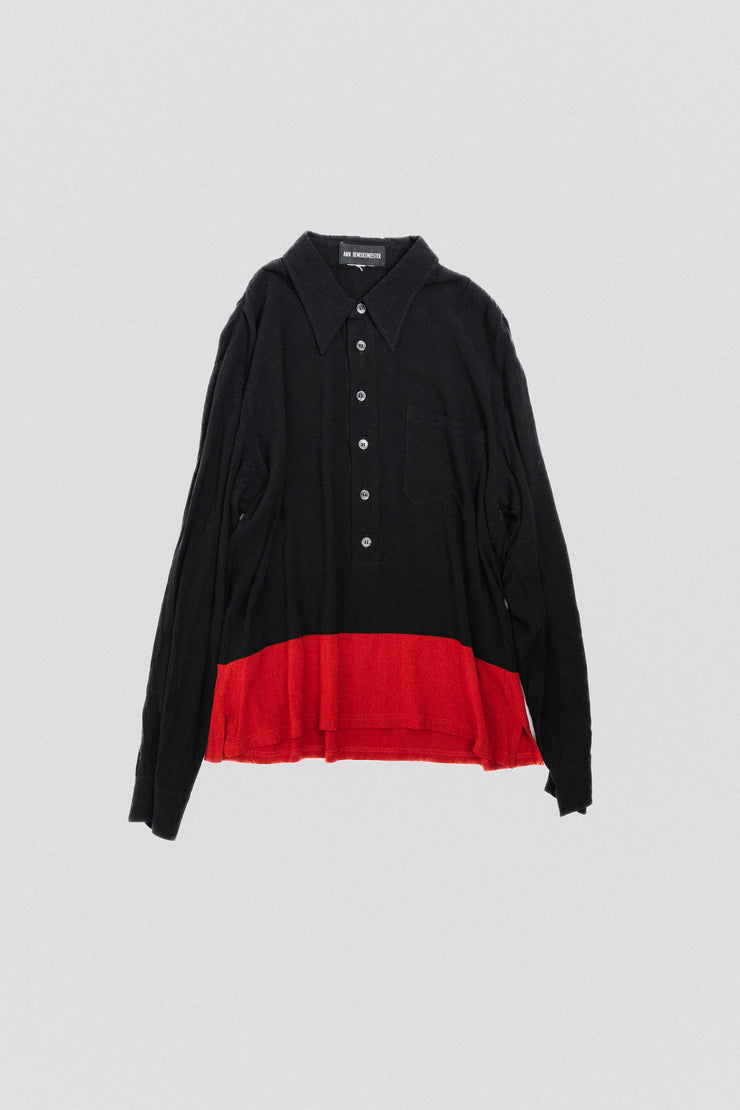 ANN DEMEULEMEESTER - Button up shirt with a red detail (90&
