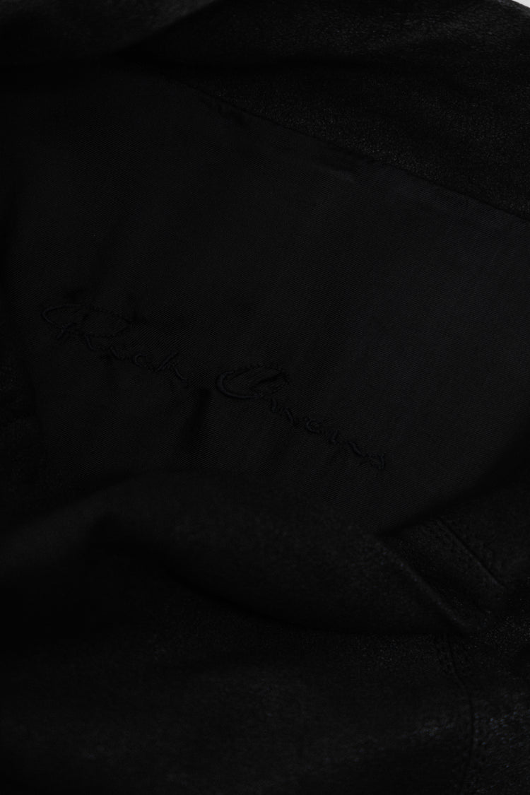 RICK OWENS - Blistered lamb leather jacket with a side