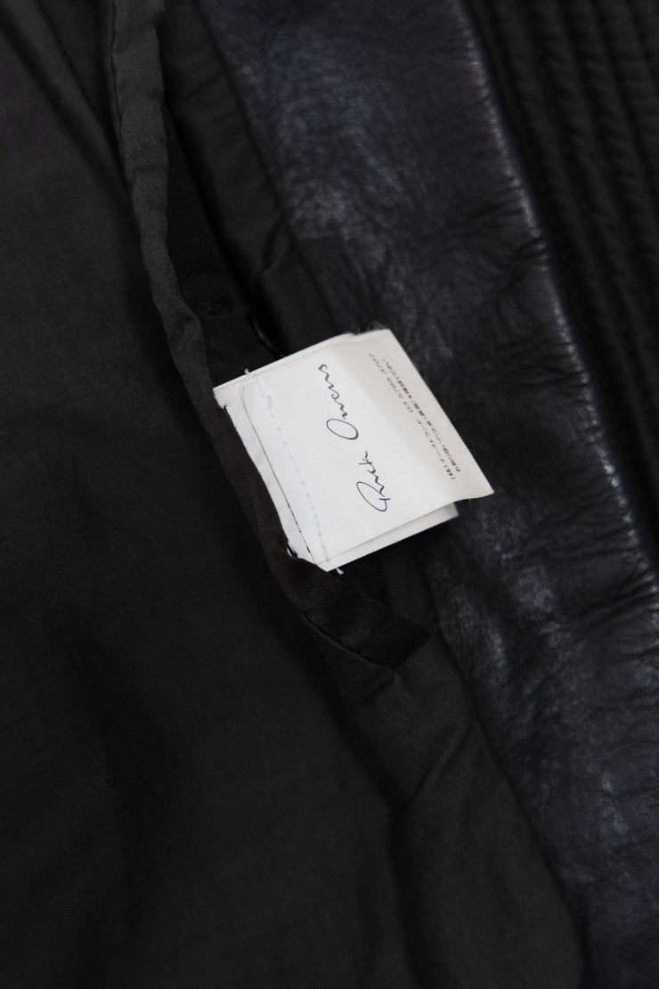 RICK OWENS - 2009 Calf leather jacket with sleeve and shoulder details