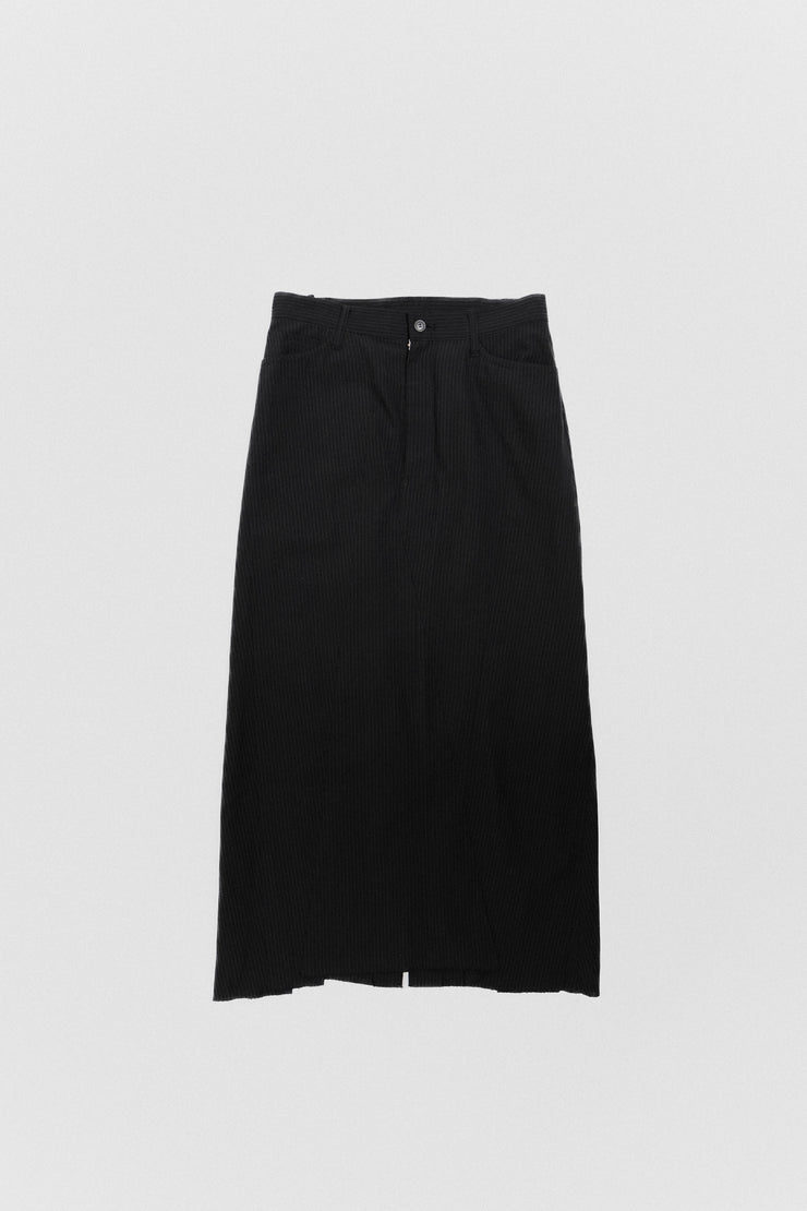 JUNYA WATANABE - SS93 Long pinstripe skirt with asymmetric seams