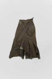 JUNYA WATANABE - FW06 Military cotton draped skirt with zippers and pocket details