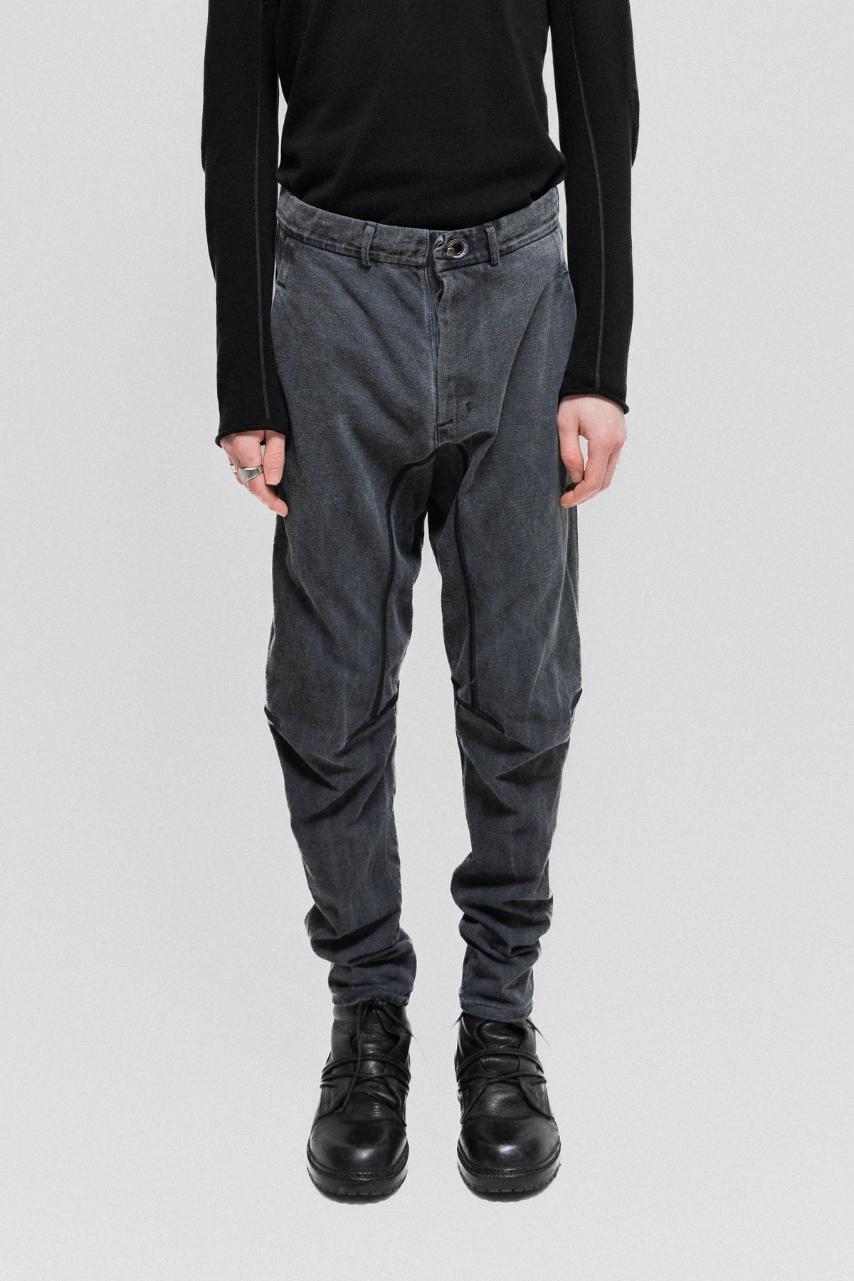 ISAAC SELLAM - Washed cotton pants with leather details (early 00's) –  L'OBSCUR
