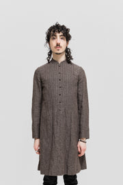 NUMBER (N)INE - SS07 "About a boy" Wool shirt dress with fabric covered buttons