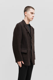 YOHJI YAMAMOTO Y'S FOR MEN - 3B Wool and linen jacket with frayed edges (early 00's)