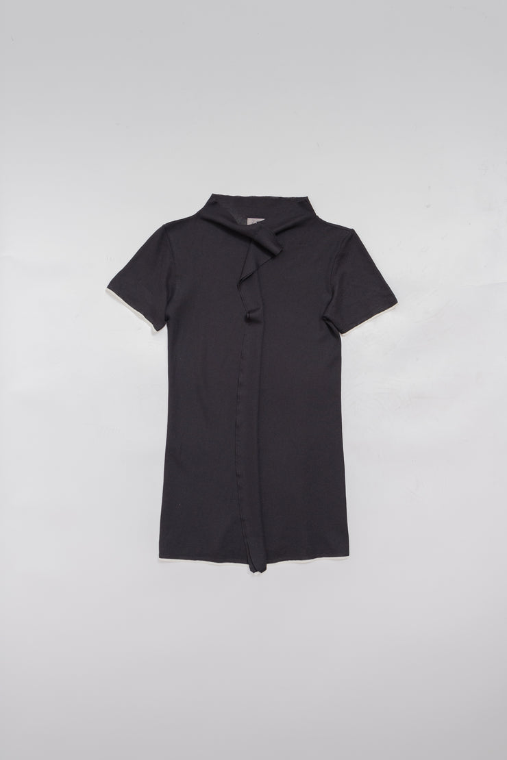 YOHJI YAMAMOTO - Short sleeves top with front drape (90&