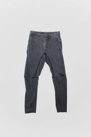 ISAAC SELLAM - Washed cotton pants with leather details (early 00's)