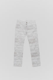 MARTIN MARGIELA - FW08 Trompe l'oeil brick printed cotton jeans