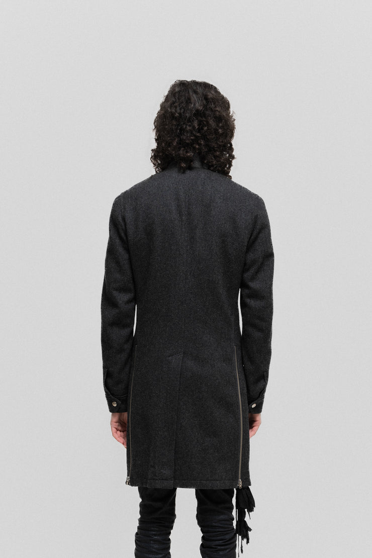 UNDERCOVER - FW08 "Unrealrealclothes" Wool biker coat with collar strap and zipper details
