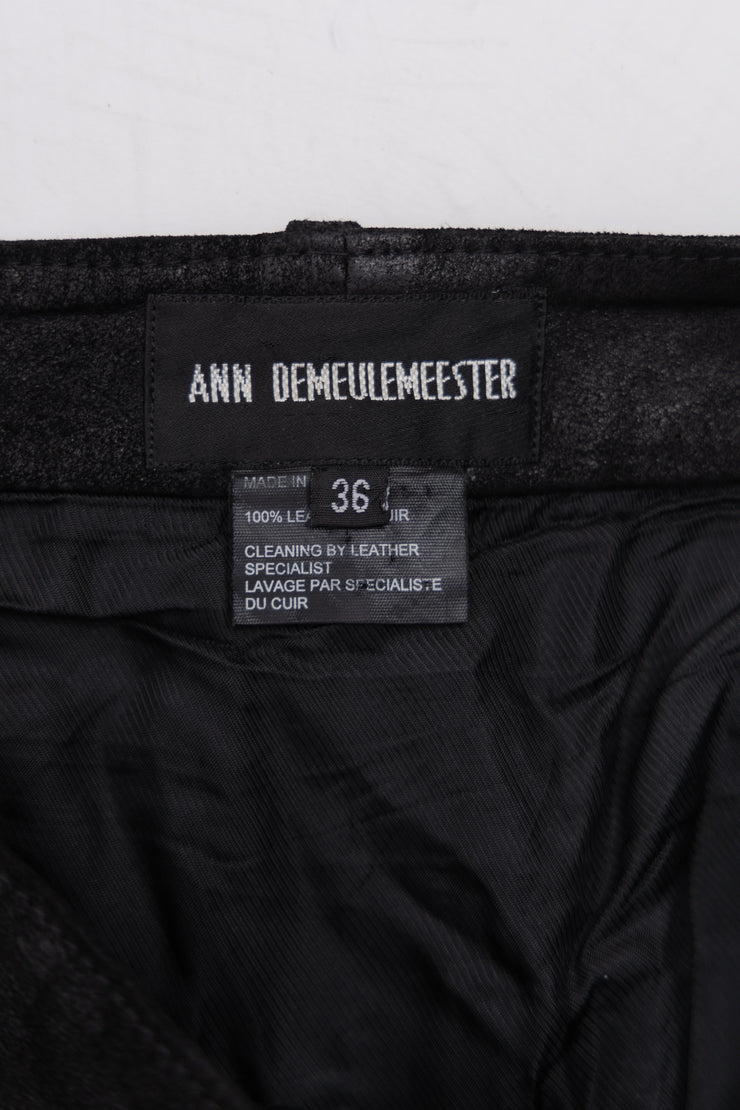 ANN DEMEULEMEESTER - Leather mini skirt (early 00&