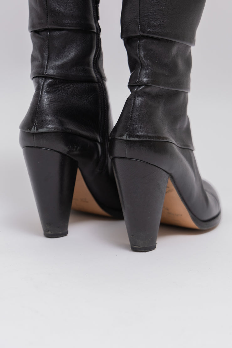 A.F VANDEVORST - Paneled high leather boots