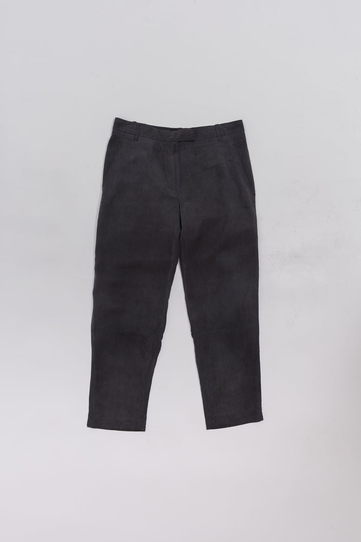 ANN DEMEULEMEESTER - Washed grey silk pants (early 00&