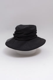 YOHJI YAMAMOTO Y'S - Wool draped hat with leather parts
