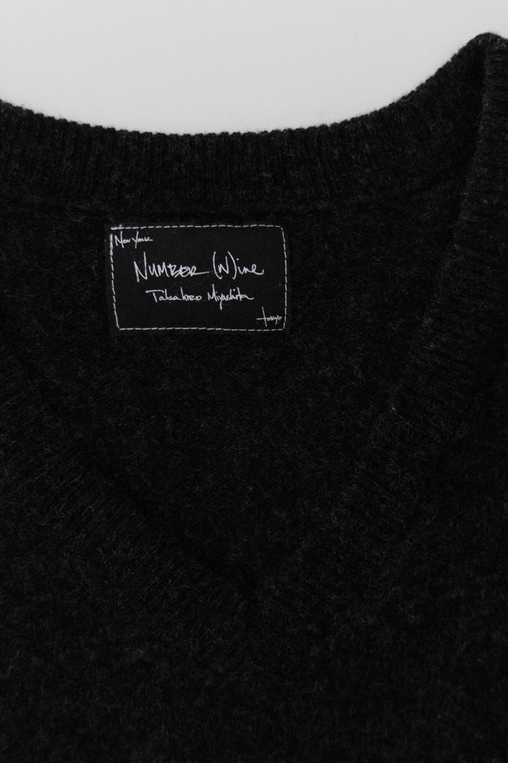 NUMBER (N)INE - FW06 "Noir" Diamond pattern wool sweater