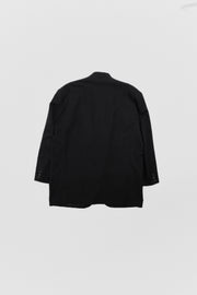 YOHJI YAMAMOTO POUR HOMME - FW86-87 Gabardine jacket with zipped button holes and faux flap pockets