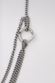 ANN DEMEULEMEESTER x WERKSTATT MUNCHEN - Silver 925 adjustable multi chains necklace with buckles