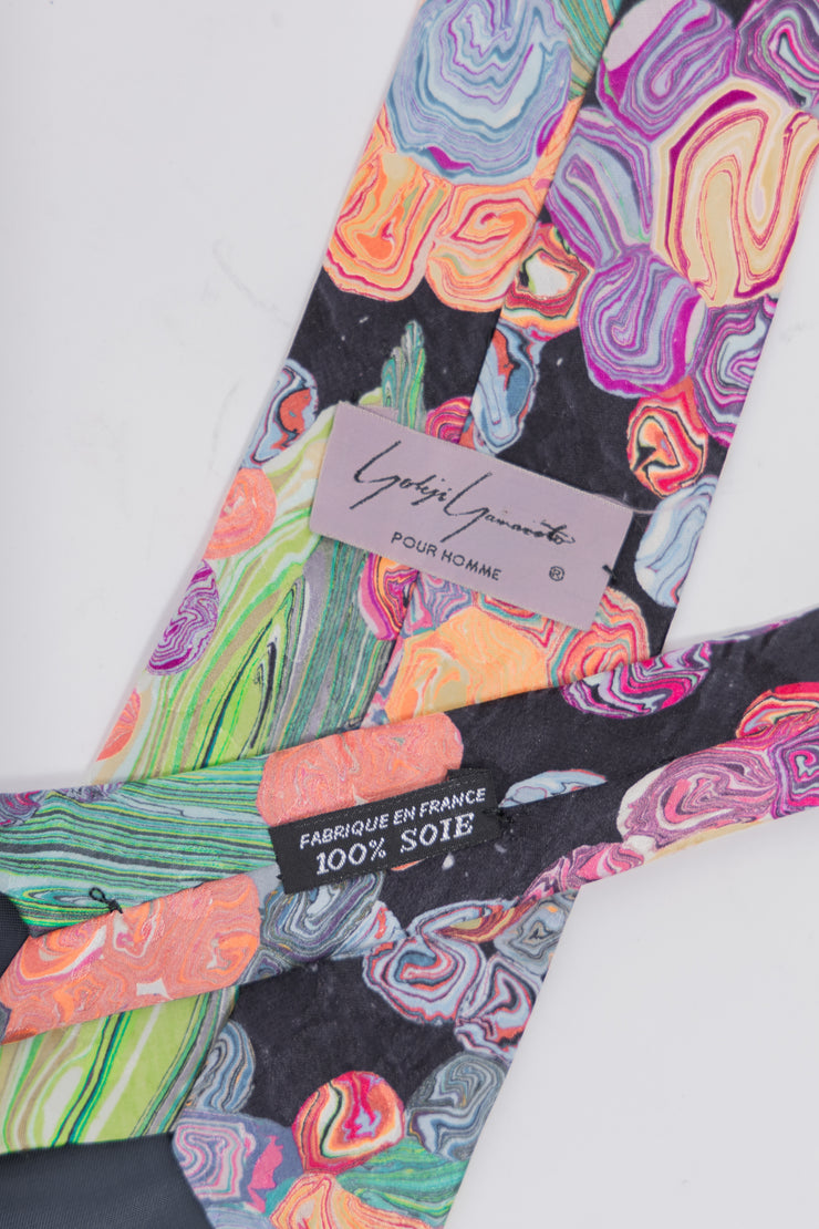 YOHJI YAMAMOTO POUR HOMME - Psychedelic silk tie (late 80&