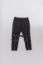 ISAMU KATAYAMA BACKLASH - FW19 Jeans with kangaroo leather knee straps and back zippers