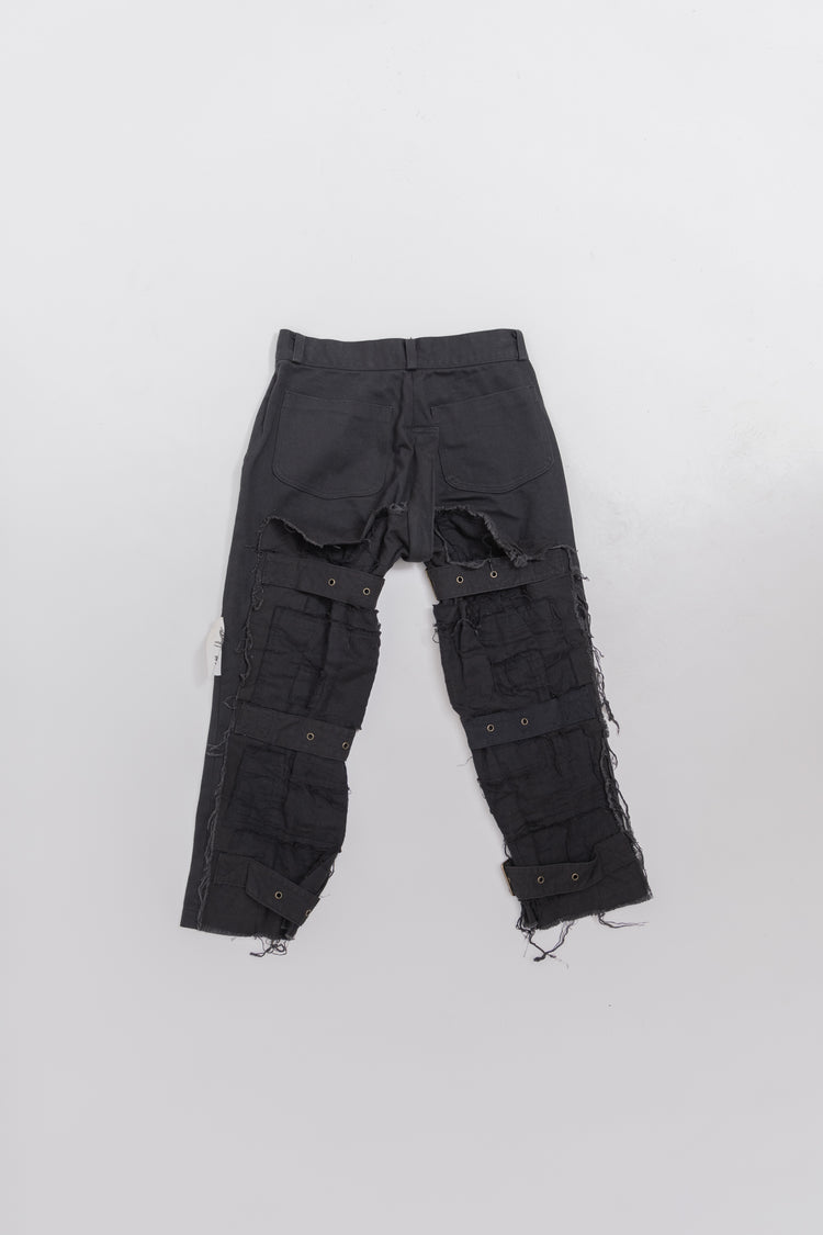 ALICE AUAA - Patched bondage pants with a crotch zipper