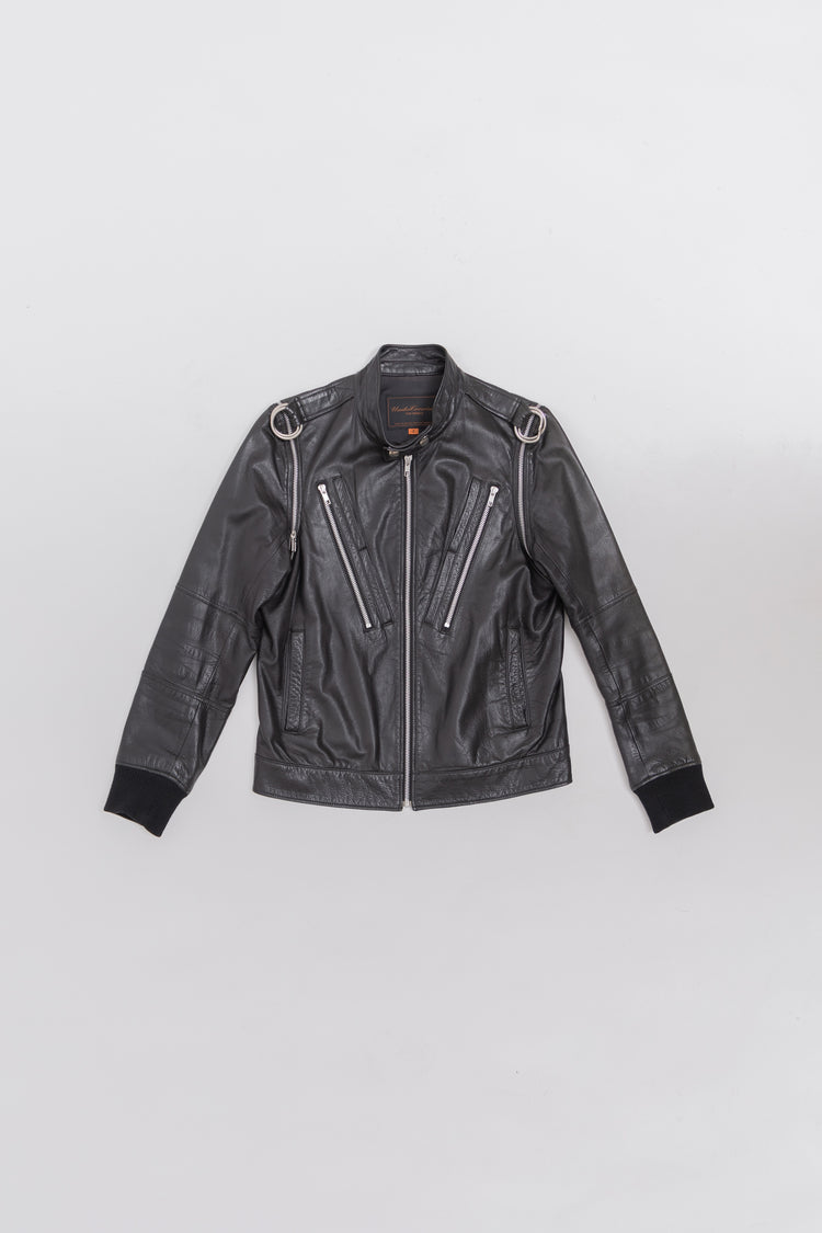 UNDERCOVER - FW07 Leather jacket with front zippers and removable