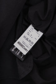 ISAMU KATAYAMA BACKLASH - Cotton blouse with slit collar and leather details
