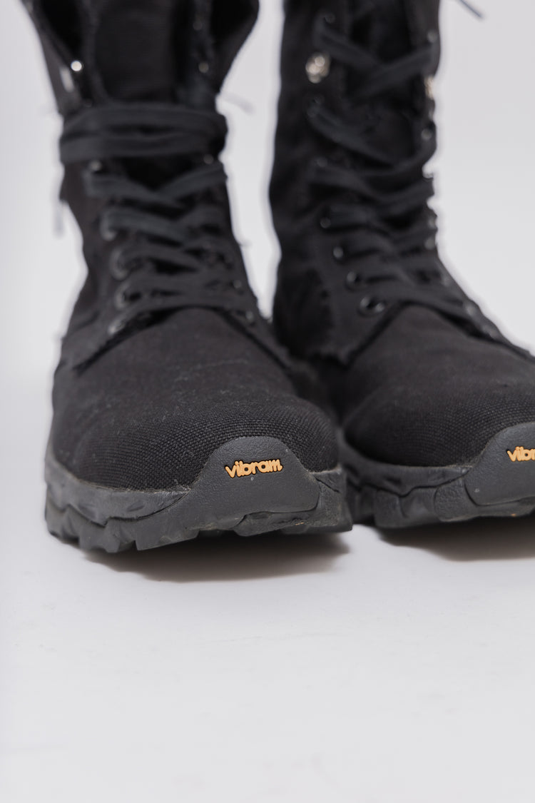 靴 yohji yamamoto pour homme 19ss YOHJI YAMAMOTO POUR HOMME - FW19 Lace up canvas boots with