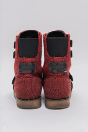 UNDERCOVER - FW09 "Earmuff Maniac" Gradation knitted boots with leather straps