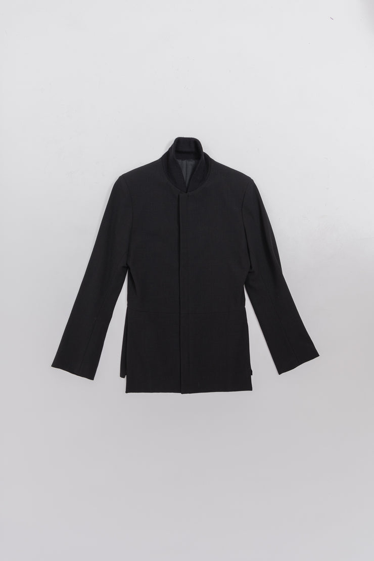 YOHJI YAMAMOTO - FW01 Zip up wool jacket with side slits