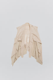 RICK OWENS - SS08 "CREATCH" Silk vest with neck straps and seethrough backside