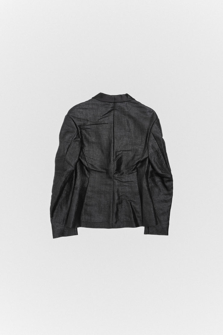 MAISON MARTIN MARGIELA - FW11 Linen blend blazer jacket with a shiny patina