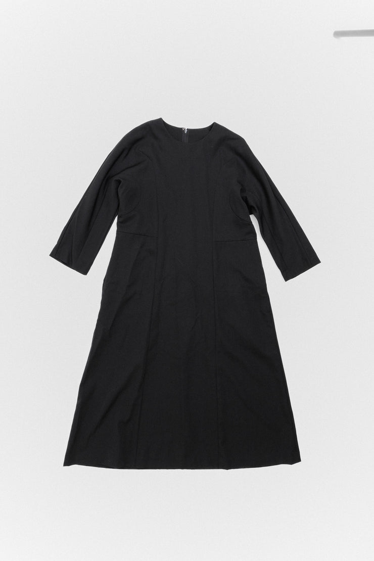 COMME DES GARCONS - SS16 Midi wool dress with curved seams